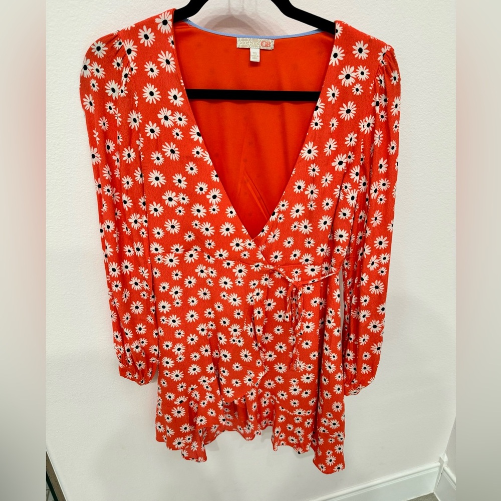 Gianni Bini Orange Flower Dress (XS)